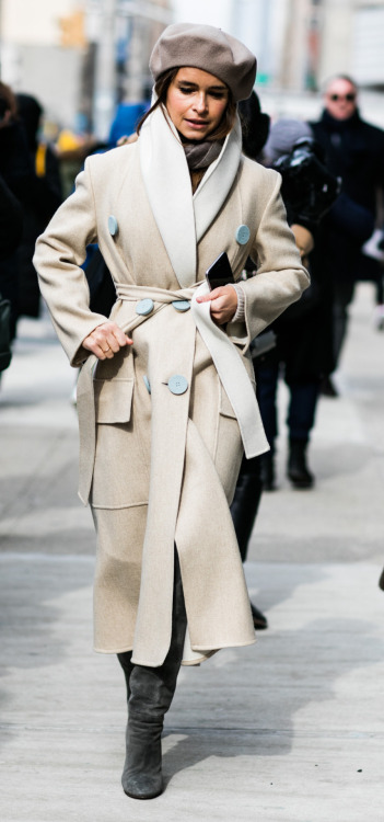 Miroslava Duma wearing Derek Lam’s Shawl Coat