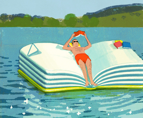 Descansando y leyendo: domingo de verano (ilustración de Tatsuro Kiuchi)