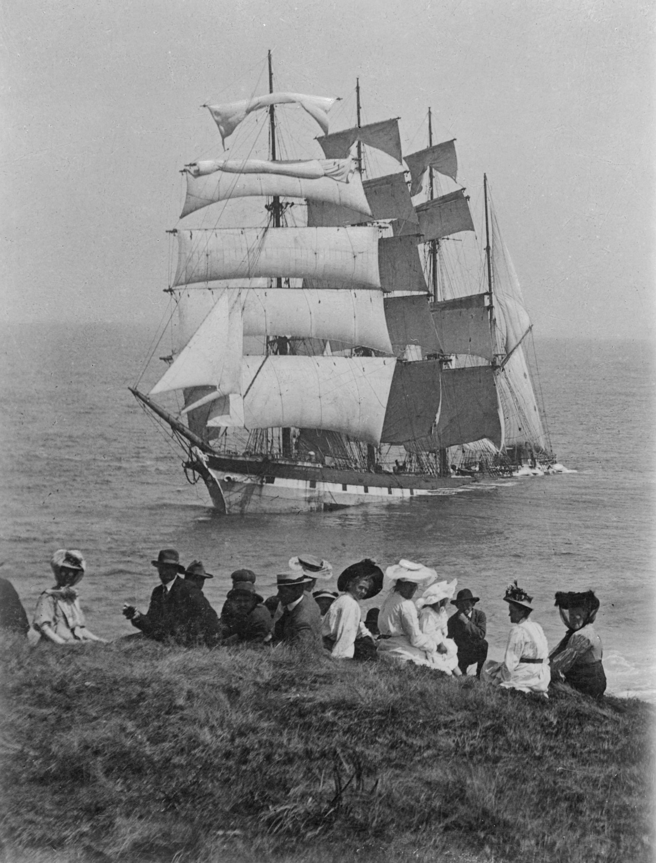 fyeah-history:
“The Falls of Halladale, aground near Peterborough, Victoria, Australia. 1886
The Falls of Halladale was a four-masted iron-hulled barque that was built in 1886 for the long-distance bulk carrier trade. Her dimensions were 83.87m x...