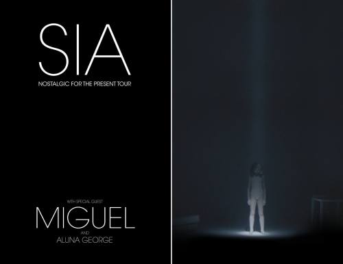 Are you ready, Boston? Your tickets for Sia’s Nostalgic For The Present Tour with Miguel and AlunaGeorge are on sale now! Don’t miss the show October 18th at TD Garden.
If you haven’t picked up tickets for your show yet, get them below.
SIA’S...