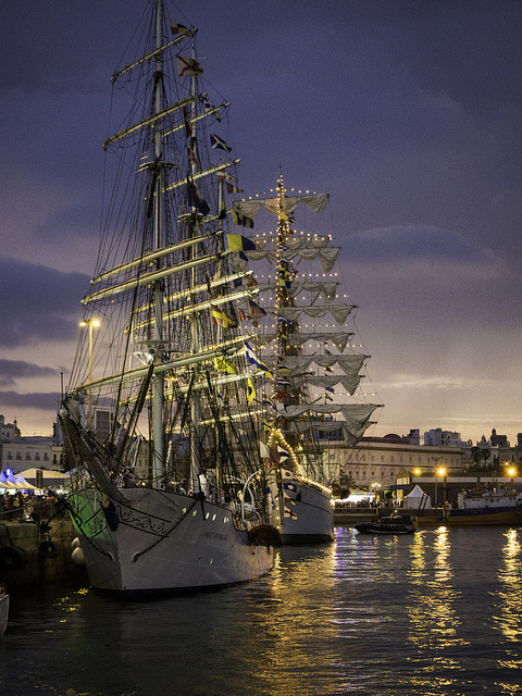 shipsandships:
“ Tall Ship - sunset by Vito Cobo on Flickr.
”