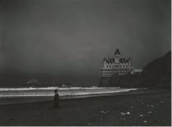 hauntedbystorytelling:
“  Adolf Dittmer :: The Cliff House in San Francisco with Mrs. Dittmer on the beach, 1905
”