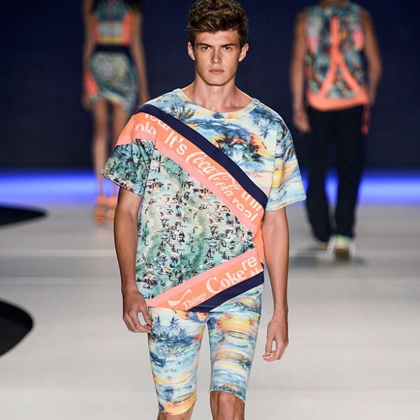 Fred Jobim, one of my favorite new Brazilian boys, at the Coca-Cola Clothing show in Rio yesterday.