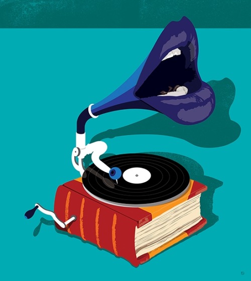 Cada libro tiene su música, su ritmo (ilustración de Paul Garland)