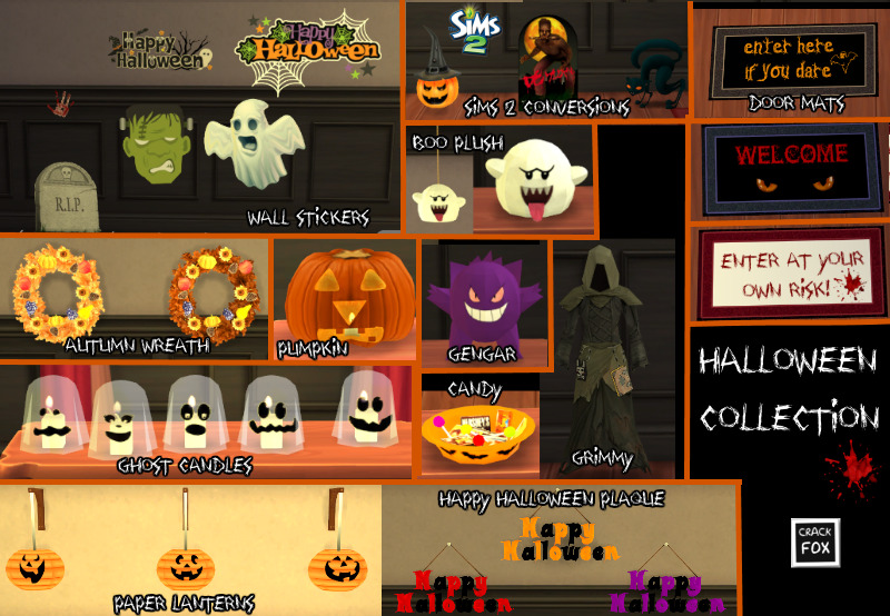 Halloween CollectionThis is a compilation of all the halloween items i’ve made for my game. None of them require Spooky Stuff to be installed. I’m not sure if the pumpkin and the ghost candles will work with just the base game installed as I cloned...