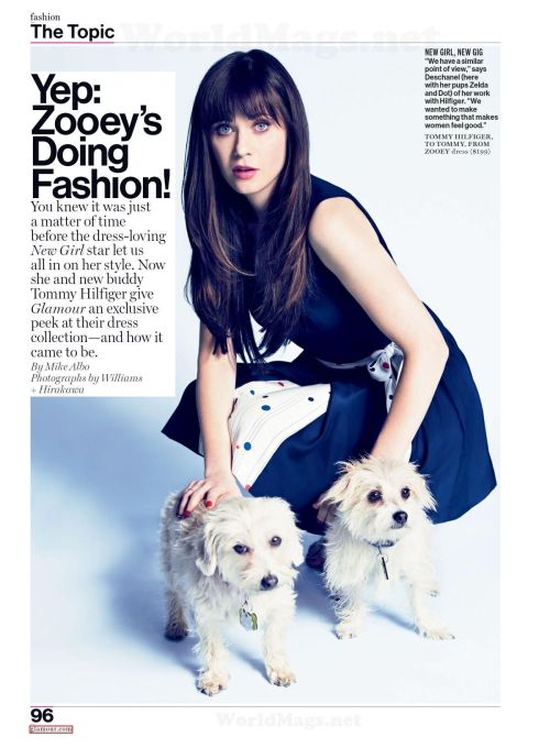 Zooey Deschanel in Glamour Magazine, April 2014 Issue
