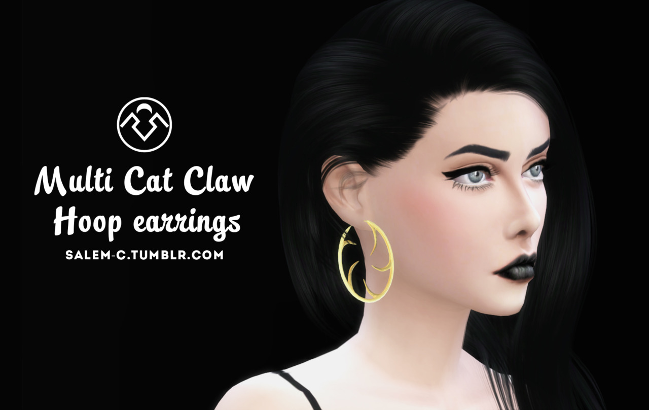 Multi Cat Claw hoop earrings (TS4)• standalone• 3 colors• all lod’s• new meshDOWNLOADDOWNLOAD (SimFileShare)
