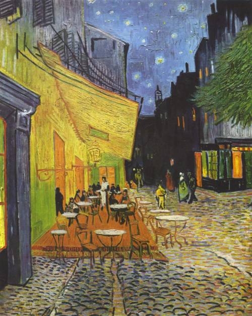 Ressam : Vincent Van Gogh (1854-1890)
Resim : Cafe Terrace at Night (1888)
Nerede : Kröller-Müller Museum, Otterlo, Hollanda
Boyutu: 80,7 cm × 65,3 cm
İşte Van Gogh'u gece resimlerine ve özellikle yıldızları resmetmeye motive eden Cafe Terrace. Van...