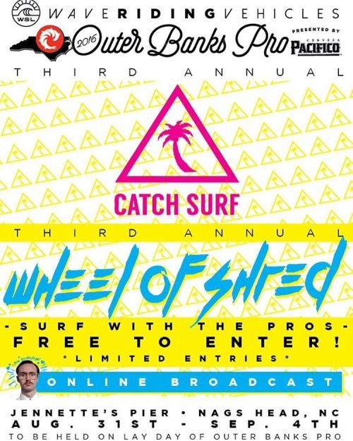 It’s on!! Noon sign ins for the @catchsurf Death Match! Live stream will be up on OuterBanksLive.com as well. Stay tuned! (at Outer Banks Pro)
