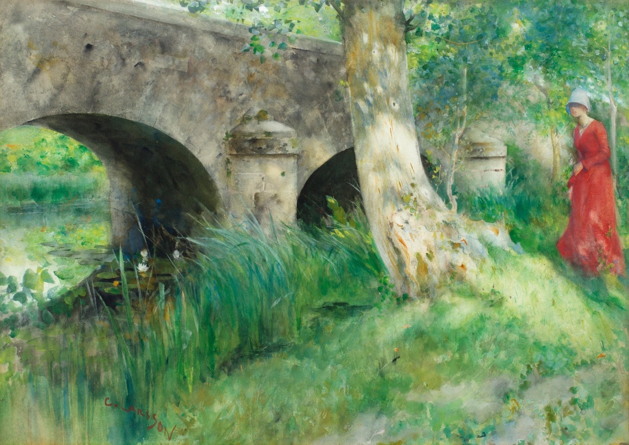 Bridge in Grez .1885. Carl Larsson
