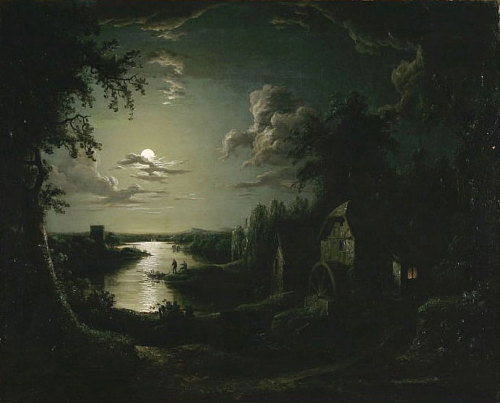 blastedheath:
“ Aert van der Neer (Dutch, 1613-1677), Landscape with a mill in the moonlight, second half of the 17th century. Oil on canvas, 64 x 77 cm.
”