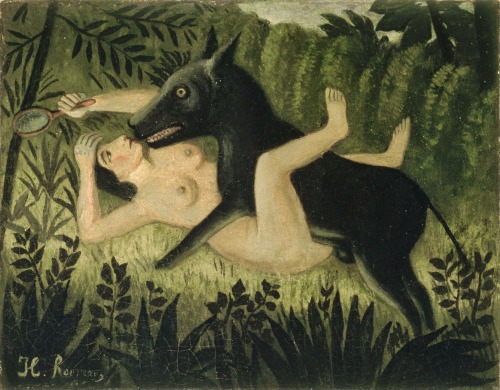 kundst: “Henri Rousseau (Fr. 1844 - 1910) Beauty and The Beast, c.1908 ”