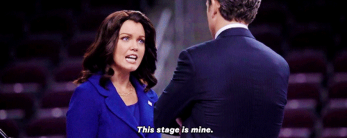 Mellie telling Fitz "This stage is mine."